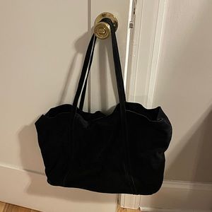 Mango Suede Slouchy black tote bag